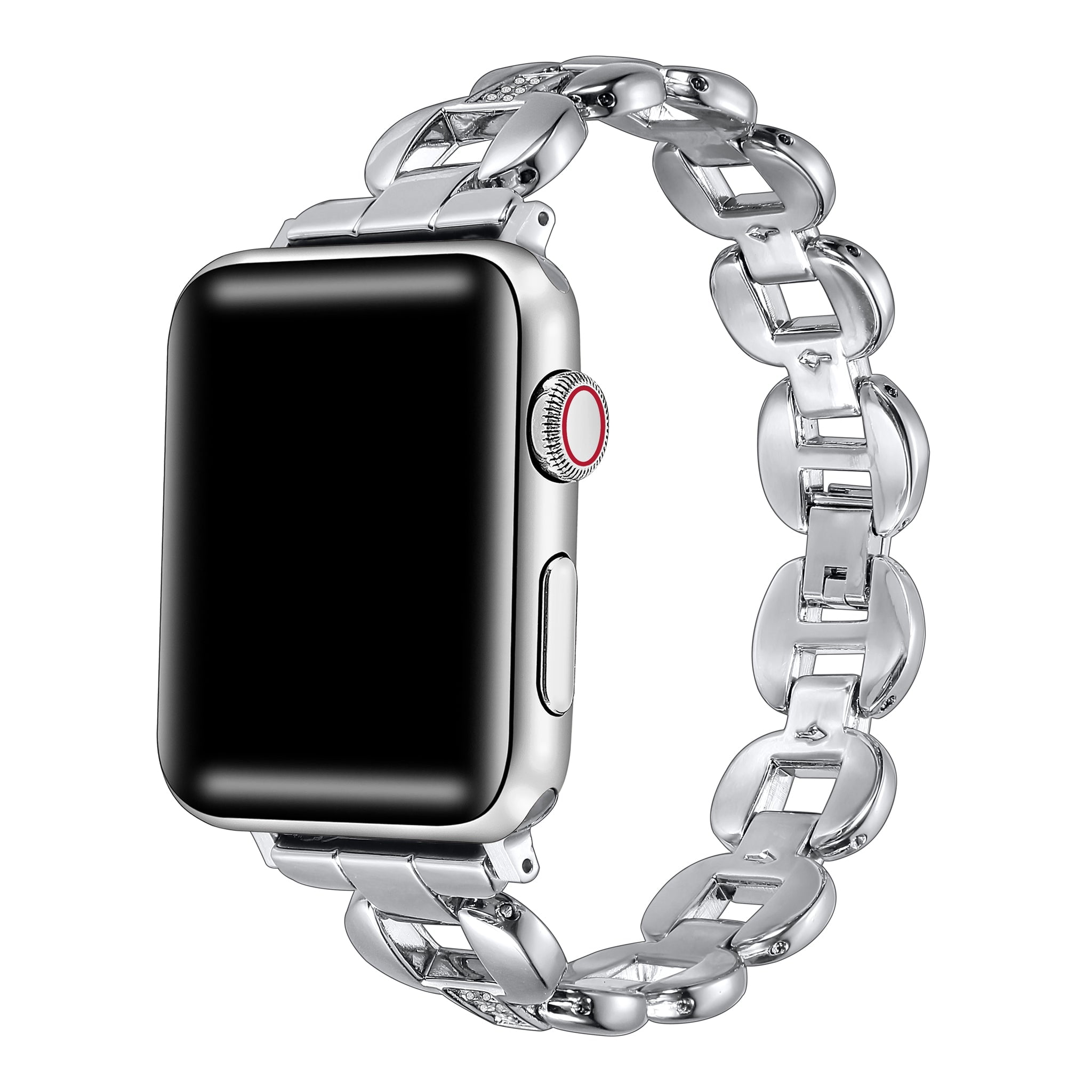 Posh Tech Joy Metal Rhinestone Band for Apple Watch sizes 42mm 44mm 45mm 49mm Silver Walmart