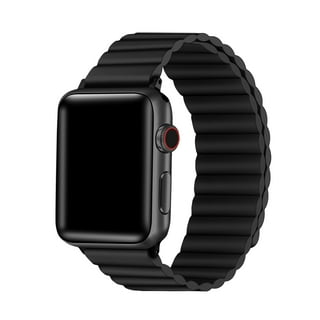 SPYCASE Apple Watch Bands 42/44mm, Silicone Wristband for iWatch Series  1/2/3/4/5/SE/6/SE/Nike+ - Black Marble