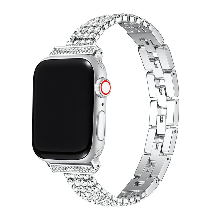 Posh Tech Mia Silver Rhinestone Bracelet Band for Apple Watch