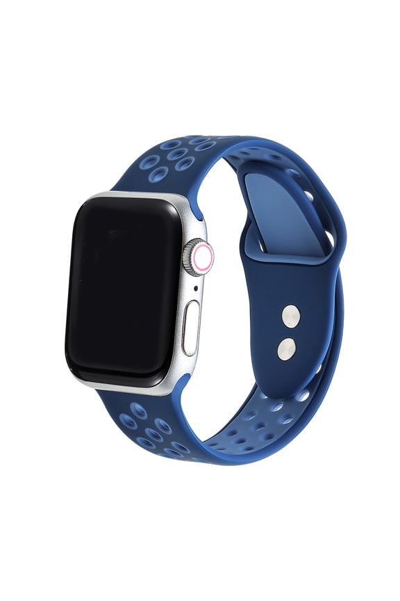 Nautical Blue Breathable Silicone Sport Band for Apple Watch SE 1-7/Size 38mm-41mm