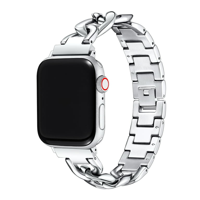Chain Style Stainless Steel Watchband Compatible With Apple Watch Series 8/7/6/5/4/se