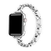 Posh Tech Nikki Womens Skinny Stainless Steel Chain-link Band for Apple Watch Sizes 38-41mm - Silver