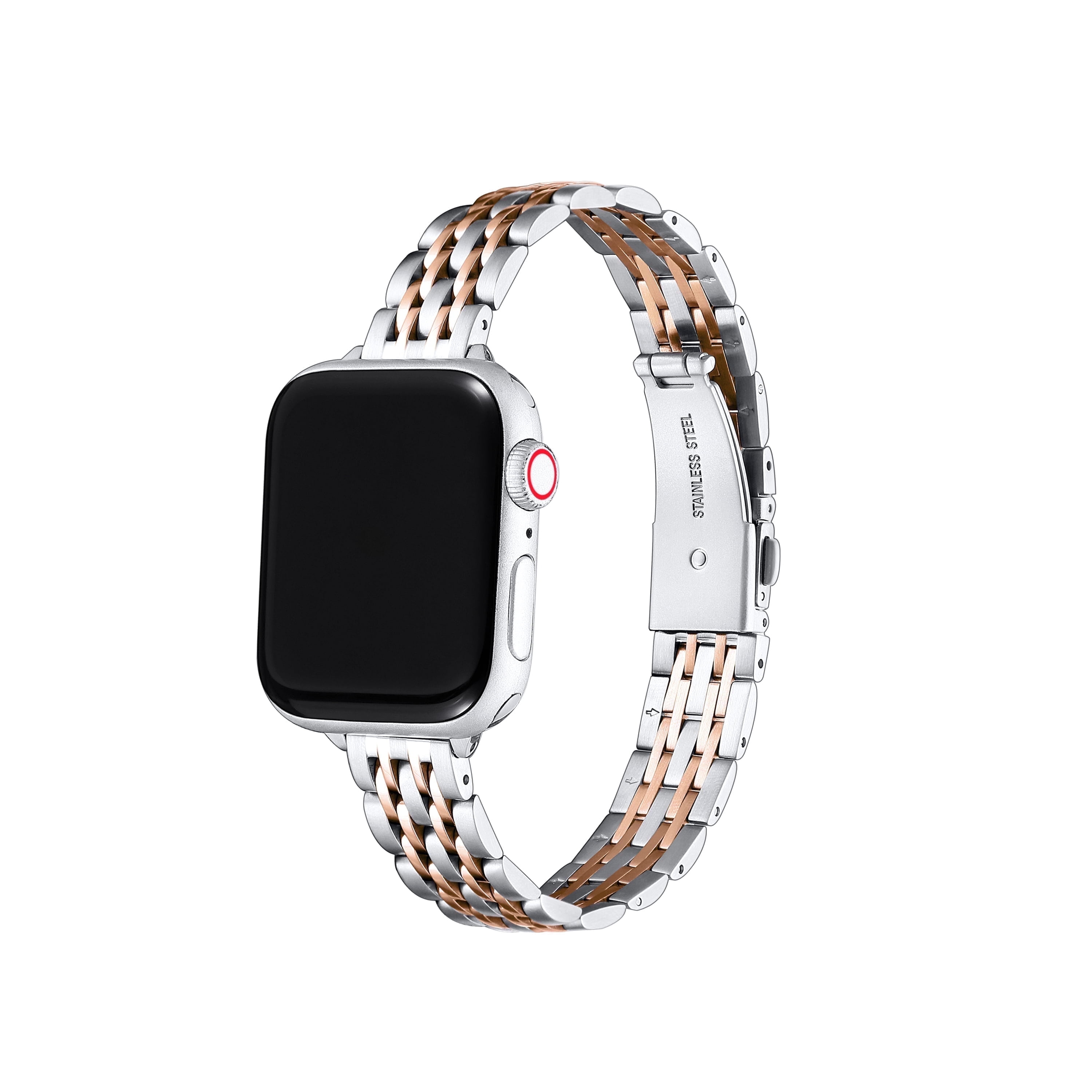 Posh Tech Rainey Skinny Stainless Steel Gold/Silver Band Compatible with Apple Watch