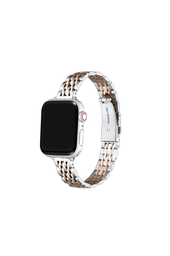 Rainey Skinny Stainless Steel Gold/Silver Band Compatible with Apple Watch