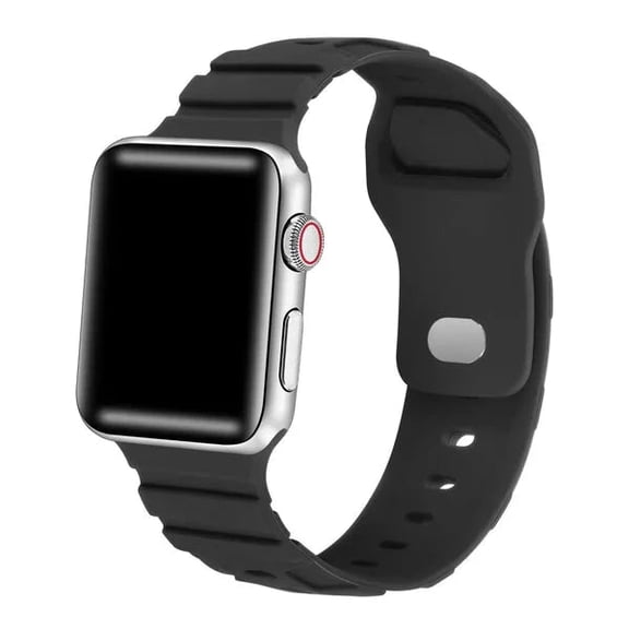 Posh Tech Ridge Silicone Apple Watch Band, Black