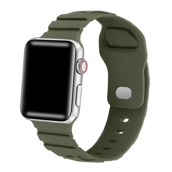 Posh Tech Ridge Silicone Apple Watch Band, Green