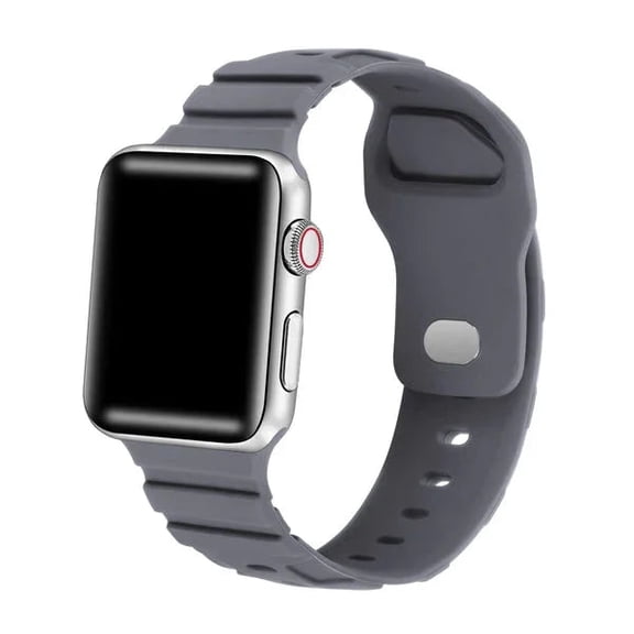 Posh Tech Ridge Silicone Apple Watch Band, Grey