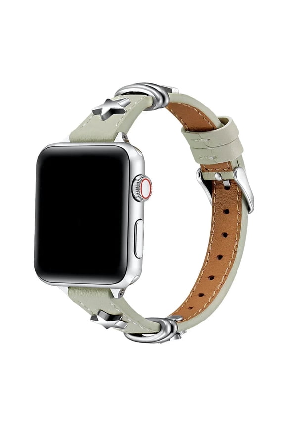 Rodeo Star Leather Replacement Apple Watch Band in Chalk