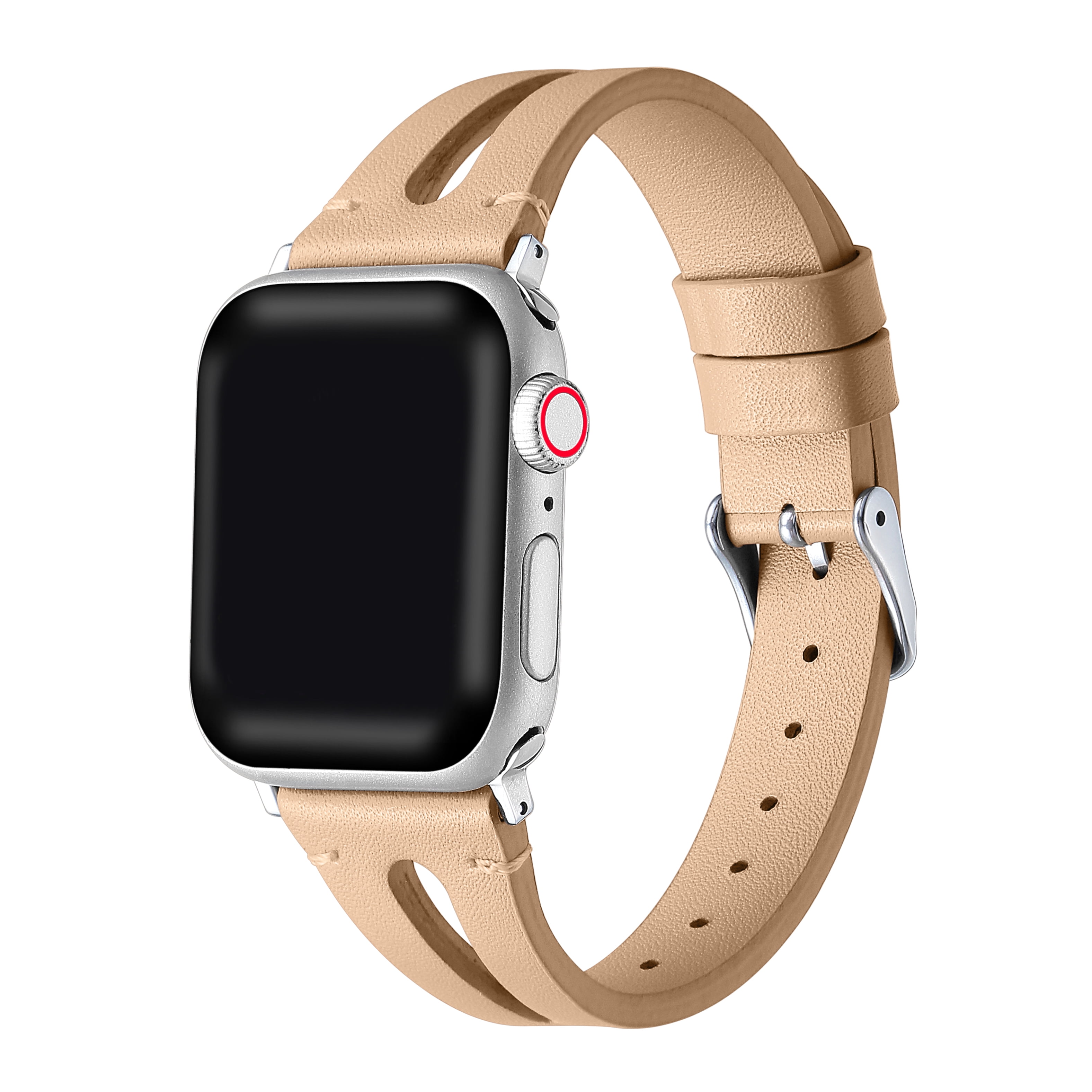 Posh Tech Sage Beige Geunine Leather Band for Apple Watch Series  1,2,3,4,5,6,7,8 & SE - Size 38mm/40mm