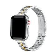 Posh Tech Sophie Stainless Steel Detail Replacement Band for Apple Watch sizes 38mm/40mm/41mm - Silver/Gold