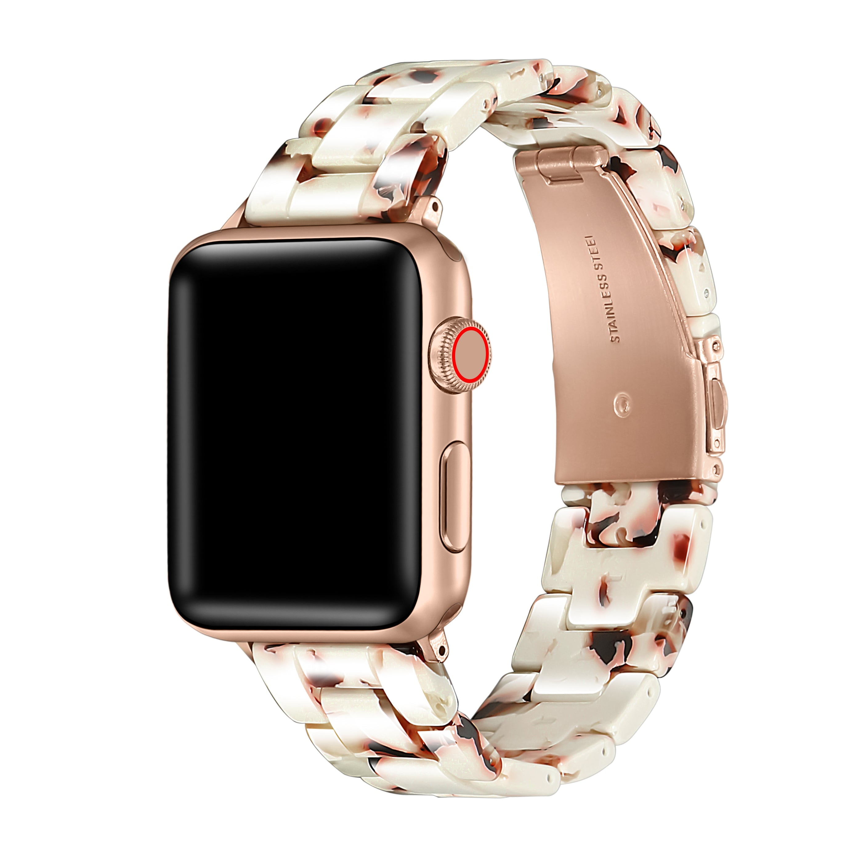 Posh Tech Unisex Claire Resin Link Band for Apple Watch Sizes 38 41mm Ivory