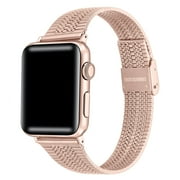 POSH TECH Eliza Stainless Steel Band for Apple Watch Series 1-8 & SE Sizes 42-49mm- Silver/Black