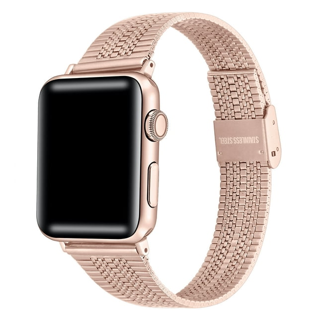 Posh Tech Unisex Eliza Stainless Steel Band for Apple Watch Series 1-8 & SE Sizes 42-49mm-Rose Gold