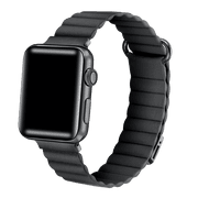 Women's Dakota Leather Band for Apple Watch Series 1-8,SE, & Ultra Size 42-49mm-Black