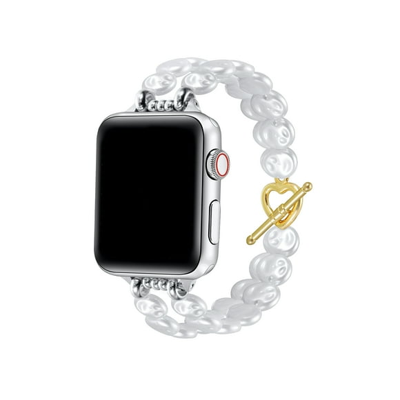 Posh Tech Women's Eloise White Pearl Band for Apple Watch - Sizing Universal