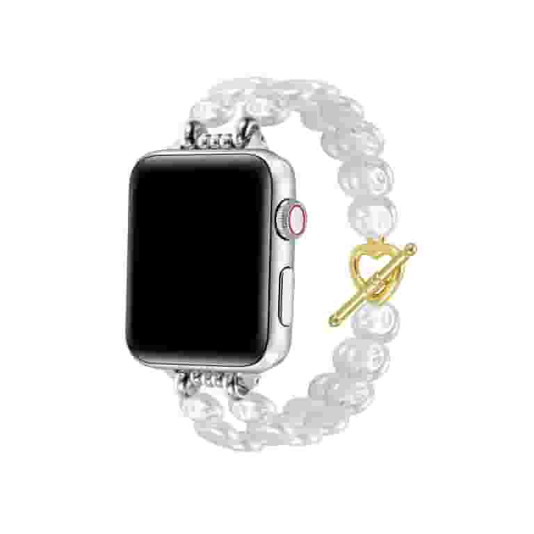The Posh Tech★シリコン&ビーズAPPLE WATCH バンドセットwhite Posh Tech Women's Eloise White Pearl Band for Apple Watch