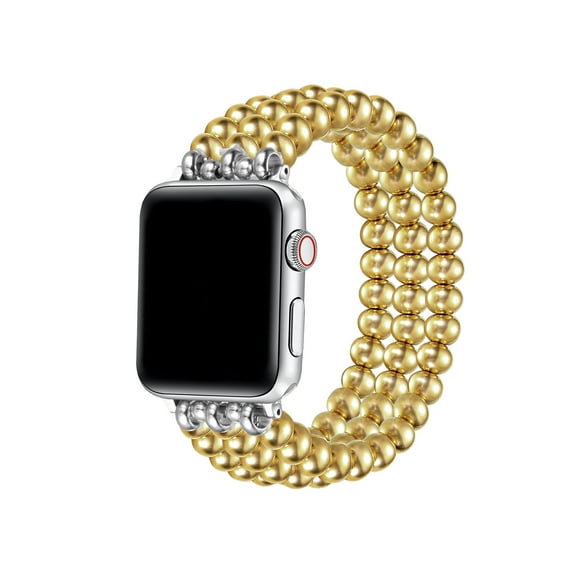 Posh Tech Women's Nova Gold Beaded Band for Apple Watch - Sizing Universal