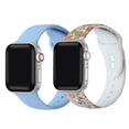 thumbnail image 1 of Posh Tech Women's Retro Floral/Periwinkle 2-pack Silicone Bands for Apple Watch Sizes 42mm/44mm/45mm, 1 of 2