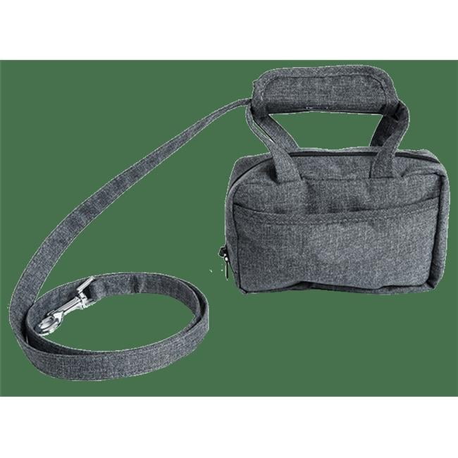 Posh Walk Purse Dog Leash, Accessory Holder & Waste Bag Dispenser, Grey - One Size