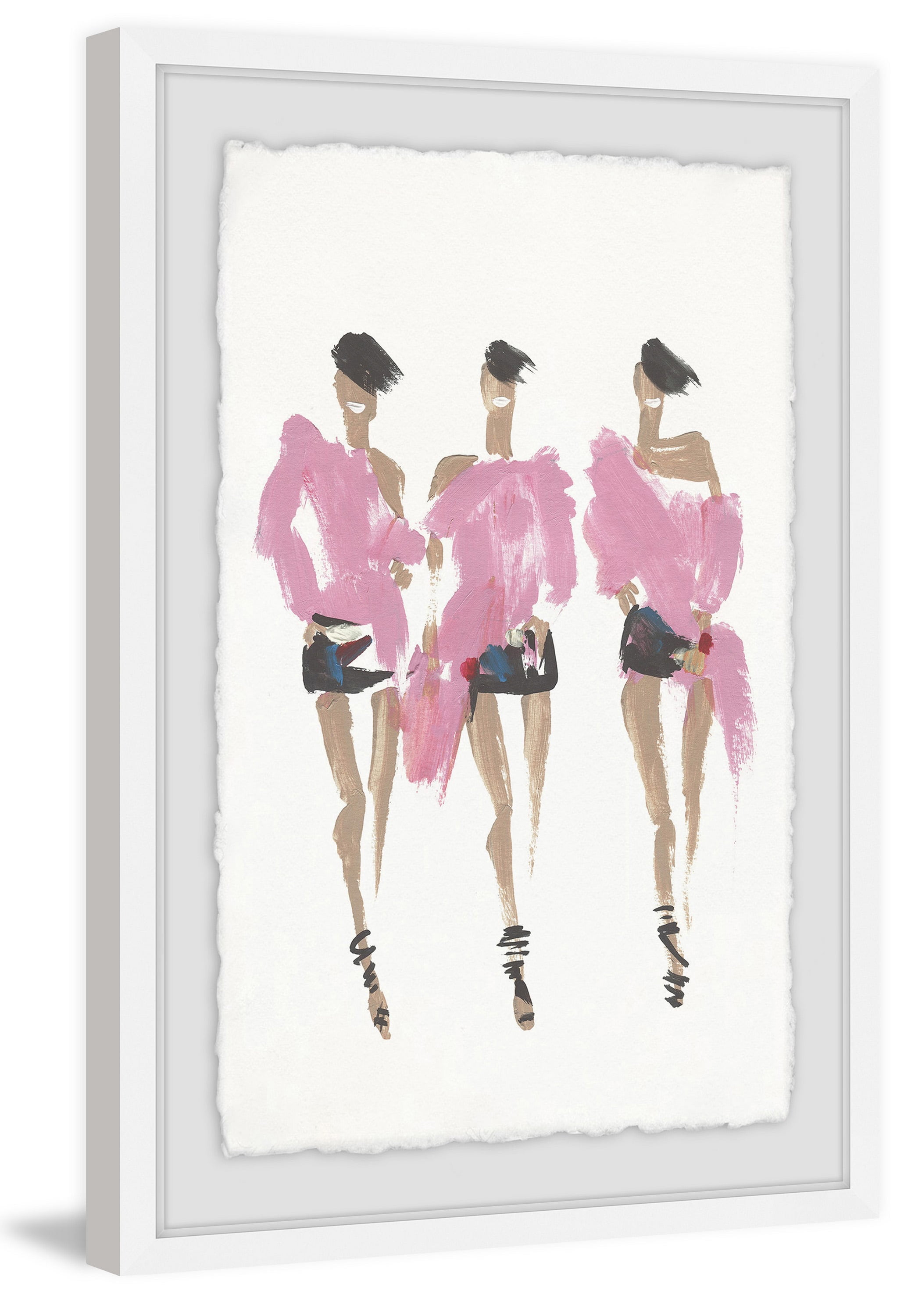 Posh in Pink Framed Painting Print