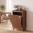 thumbnail image 1 of Poshby 20''W Tilt Out Trash Can Cabinet with Odor Control, Soft-Close Door for Kitchen Bathroom, Walnut, 1 of 9