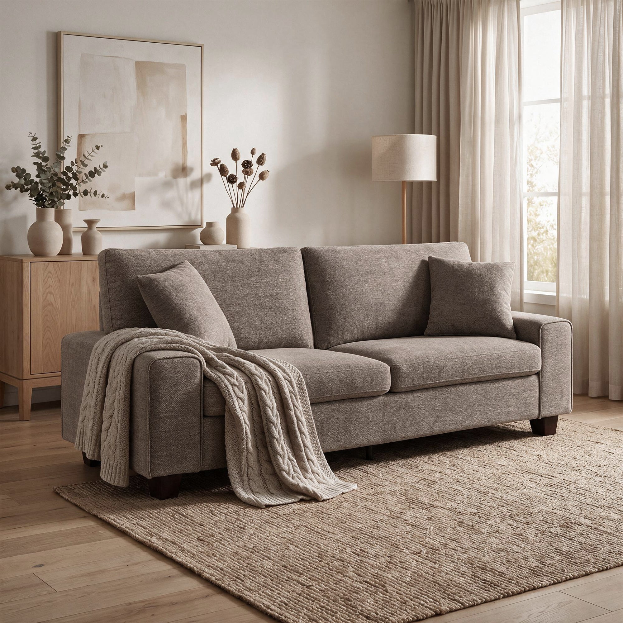 Two Way Sofa Poshby 71.25''W Loveseat 2 Seater Couch Sofa with Chenille Material ...