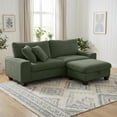 thumbnail image 1 of Poshby 88.58''W Sectional Sofa 3 Seater Couch with Chenille, Modern Square Arm for Living Room, Light Green, 1 of 13