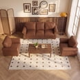 thumbnail image 1 of Poshby Living Room Furniture Set of 3 with Accent Chairs(2pcs), 3 Seater Couch(1pc), Fabric Material for Living Room, Rust, 1 of 11