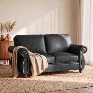 Poshby 71.5''W Loveseat with Fabric Material, Upholstered Cushions, Mid-Century Modern for Living Room, Gray