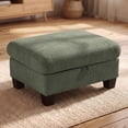 thumbnail image 1 of Poshby Storage Ottoman Coffee Table with Chenille Material, Solid Wood Leg for Living Room, Dark Gray, 1 of 5