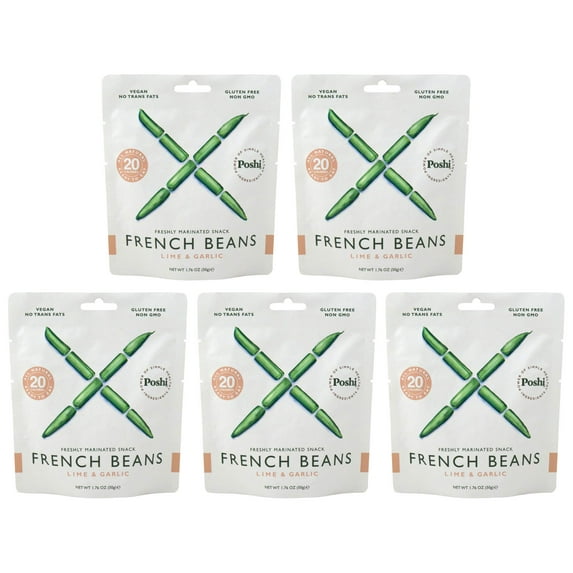 Poshi Marinated Snack Gluten DNF2 Free Non-GMO 1.76 oz Each French Beans (5-Pack)