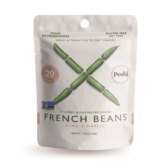 Poshi Steamed & Marinated French Bean Snack Lime & Garlic 1.76 oz