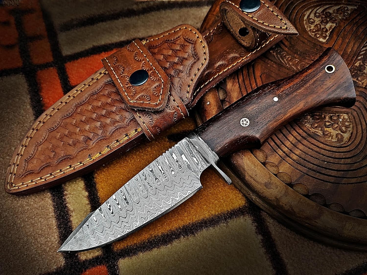 Poshland Custom Handmade Damascus steel 10 Inches Knife- Perfect Grip Tactical Knife