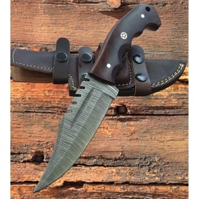 Poshland Custom Handmade DamascusTactical Knife, Steel. 10"