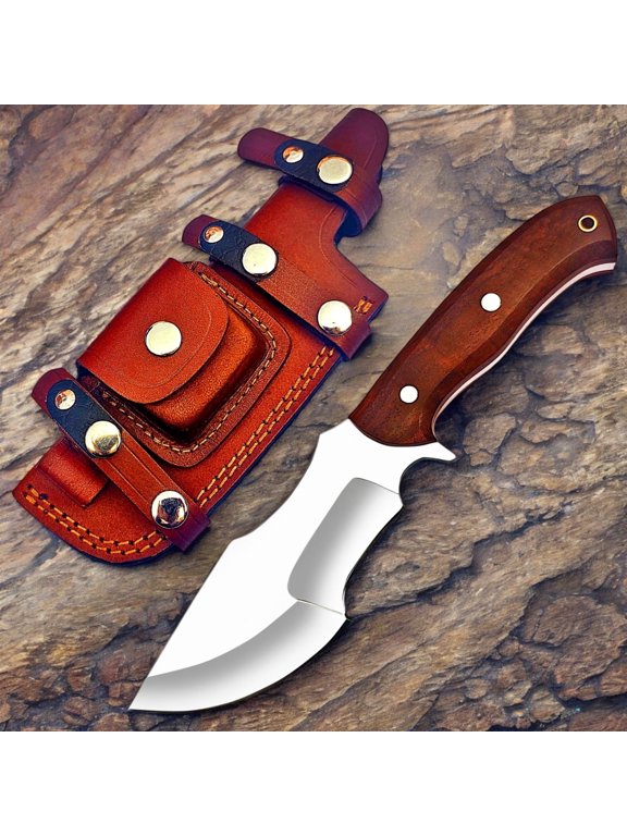 Custom Handmade Knife – D2 Steel, Wooden Handle