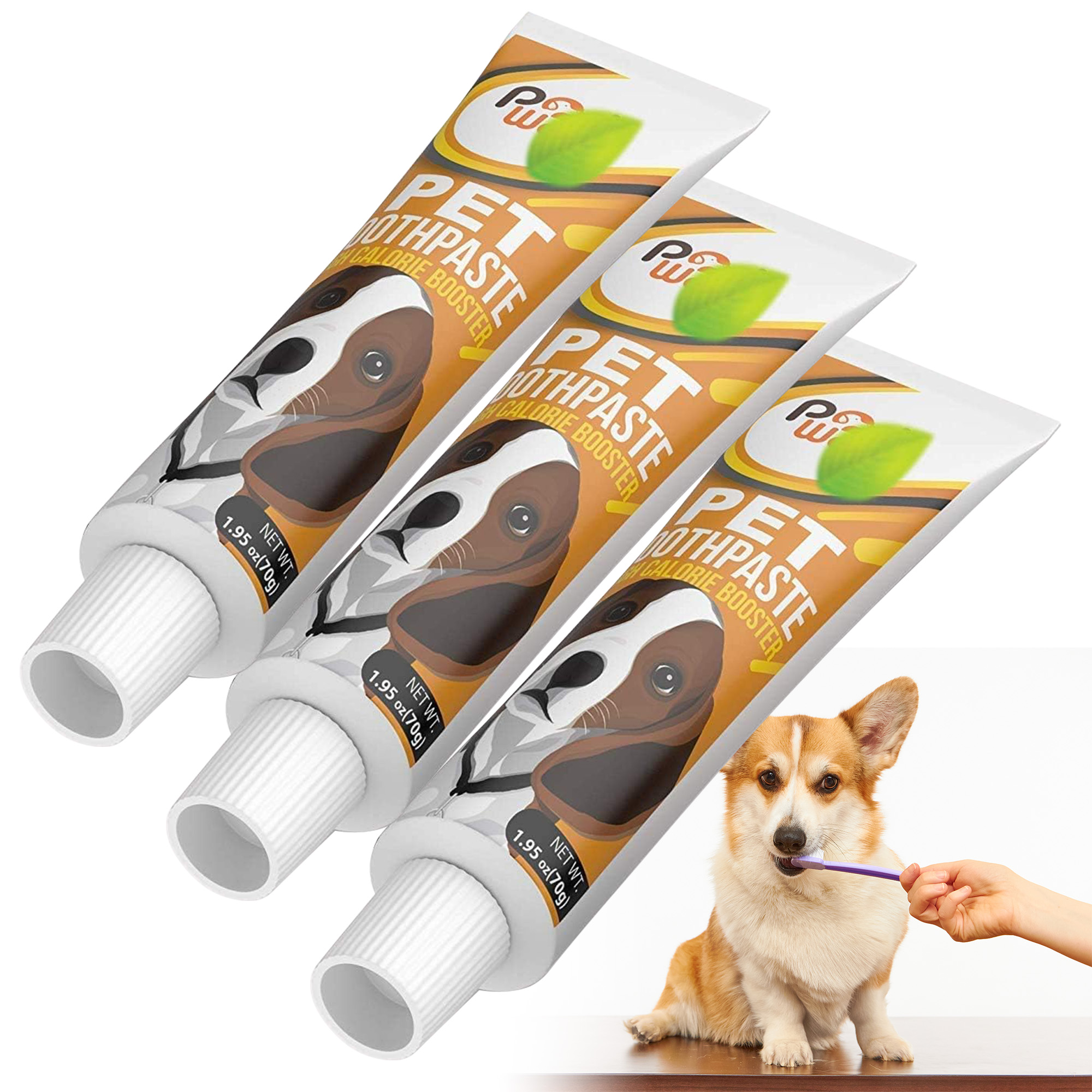 Poshwag Cat Toothpaste 3 Pack Oral Care for Fresh Breath, Healthy Gums