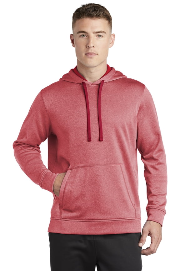 PosiCharge Sport-Wick Heather Fleece Hooded Pullover. ST264