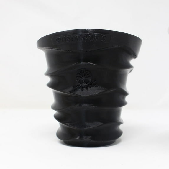 Posie Pot 5 inch, Medium, Black Wave, Self-Watering Planter, 3D Printed