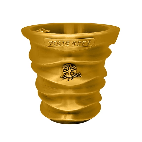 Posie Pot 7 inch, Large Gold Wave Self Watering Planter