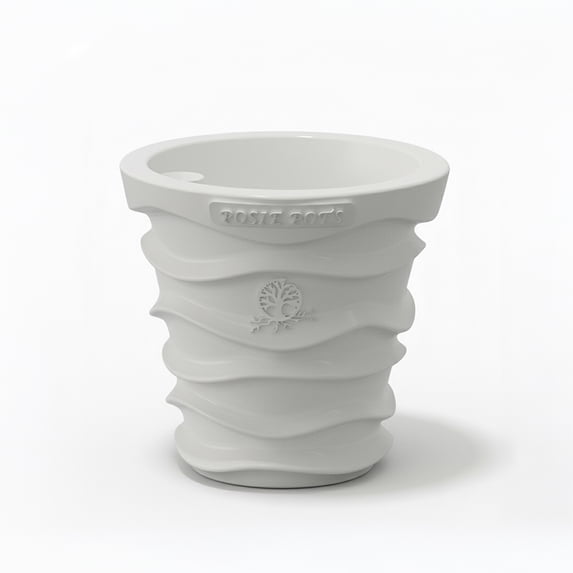 Posie Pot 5 inch, Medium, White, Wave Self Watering Planter, Best for Suculent, 3D printed