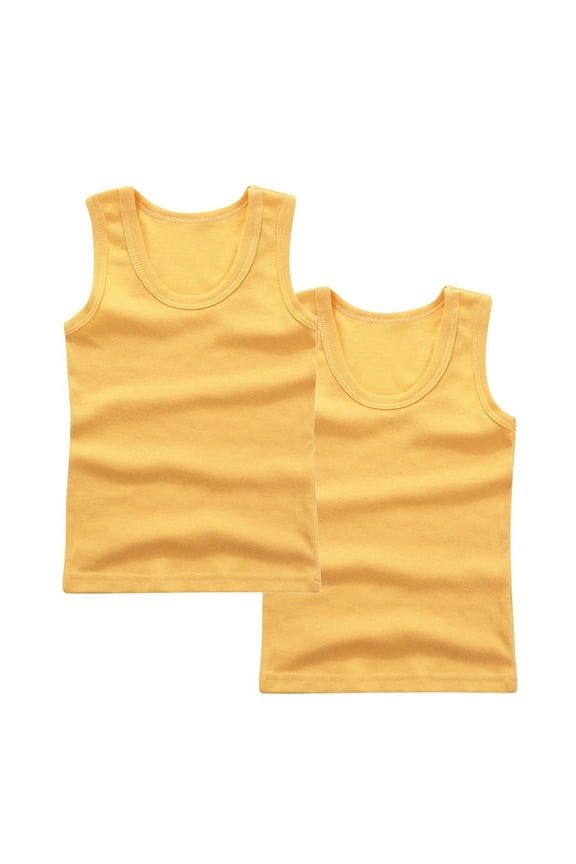 2 Pack Boys Girls Basic Tank Tops Cotton T-Shirts Sleeveless Summer Athletic Running Tank Tees