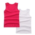 thumbnail image 1 of Posijego 2 Pack Boys Girls Cotton Tank Tops Breathable Casual Summer Basic Sleeveless Cotton Undershirts for Kids, 1 of 3