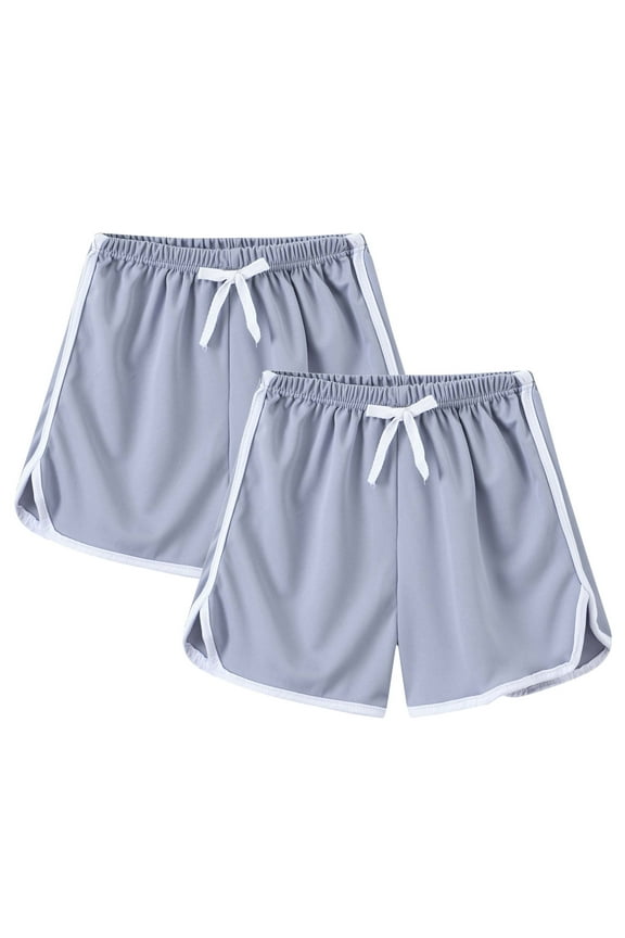 2 Pack Toddler Girls Athletic Shorts Little Girl Active Running Shorts Solid Color Gym Yoga Shorts