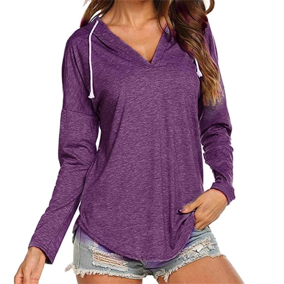 Posijego 2024 Spring Women's Hoodie Lightweight Long Sleeve Shirts Casual Hooded Sweatshirt Top Plus Size