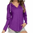 thumbnail image 1 of Posijego 2024 Spring Women's Hoodie Lightweight Long Sleeve Shirts Casual Hooded Sweatshirt Top Plus Size, 1 of 5