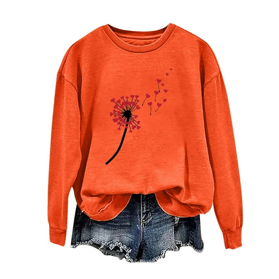 Posijego 2024 Valentine's Day Sweatshirt for Women Plus Size Long Sleeve Shirts Cute Graphic Pullover Tops