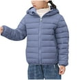 thumbnail image 1 of Posijego 3-16T Girls Boys Puffer Jacket Hooded Zip up Warm Lightweight Winter Coat Kids Outerwear Solid Color, 1 of 6