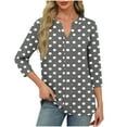 thumbnail image 1 of Posijego 3/4 Sleeve Tops for Women Business Casual V Neck Blouse Summer Loose Tunic Shirts for Women, 1 of 6