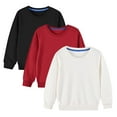 thumbnail image 1 of Posijego 3 Pack Boys Girls Sweatshirt Solid Color Long Sleeve Cotton Shirts Kids Sweatshirts Pullover Tops, 1 of 6