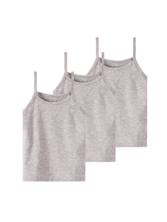 3 Pack Girls Undershirts Dance Tank Tops Sleeveless Cotton Spaghetti Strap Camis for Little Girls Basic Tank Tees